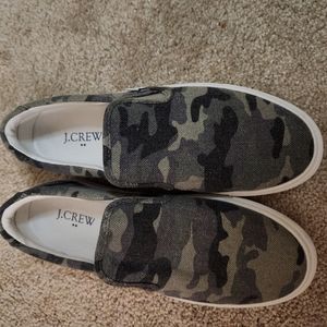 J. CREW Camo Slipons sz 7 New condition